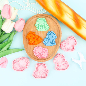 Série de Petits Dragons Mignons – <span class=keywords><strong>Emporte</strong></span>-pièces Écologiques 2 Pièces Forme Dessin Animé 3D pour Pâte à Modeler DIY - Product Image 1