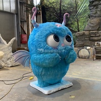 Zigong Model binatang simulasi lucu kadal biru dekorasi mewah kartun salju Monster hewan