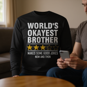 Camiseta de manga larga con estampado de hermano, la mejor del mundo, con tres estrellas, para hacer bromas divertidas - Product Image 3