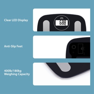 Intelligente Körperanalysewaage 18 Messwerte 180kg Bluetooth BMI Körperfett-Analysator Digitale Badezimmerwaage OEM ODM - Product Image 5