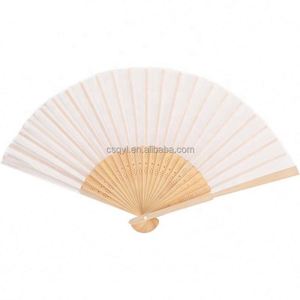 พัดมือพับได้ทำจากผ้าไหมเทียมสีขาว ลายไม้ไผ่ ของชำร่วยงานแต่งงาน ของขวัญงานเลี้ยงฉลองเด็กแรกเกิด พร้อมถุงของขวัญ - Product Image 6