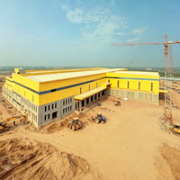 Atelier de Traitement de Structures Métalliques Préfabriquées Sur Mesure, Bâtiment d'Usine Métallique Robuste avec Support pour Pont Roulant