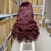 Perruque Bob Lace 5x5 15A Body Wave Bourgogne pour Femme, Perruque Frontale en Dentelle Haute Définition 5x5 300% sans Colle Pré-épilée