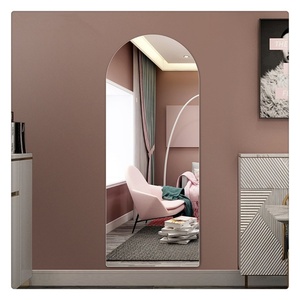 Gold Black Aluminium <b>Frame</b> Stand <b>Large</b> Arched Window Mirror Decorative Floor Full Long Mirror Stand Dressing Mirror Stand - Product Image 5