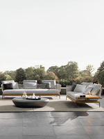 Meubles de jardin modernes et luxueux ensemble de canapés en rotin ensemble de meubles d'extérieur en osier avec coussin canapé en corde