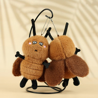 Mignon petit cafard en peluche porte-clés pendentif conception personnalisée Bug insecte Figurine poupée animaux en peluche jouets pour cadeau