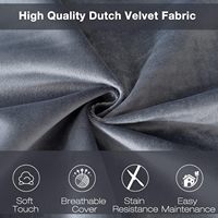 Grand pouf moderne en tissu velours gris brouillard avec mousse à mémoire de forme Remplissage doux en fausse fourrure Chaise de sol pouf inclus