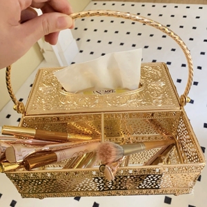 Großhandel Luxuriöse Geschenk-Tischdekoration Metallische Vergoldete Taschentuchbox für Hochzeiten, Partys und KTV Kommerzielle Aufbewahrung - Product Image 6