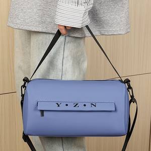 Sac bandoulière cylindrique Yzn vert moyen, souple, résistant à l'usure, fermeture éclair, pour sports de plein air et usage quotidien - Product Image 5