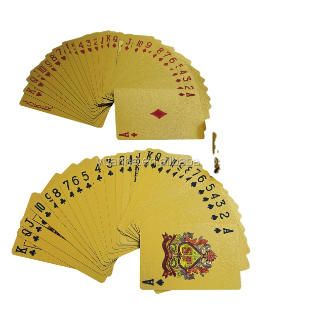 Роскошные игральные карты для покера из золотой фольги 24K