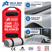 Couverture anti-feu en fibre de verre 430 GSM pour voitures, enduite de silicone 160G, testée DIN pour l'isolation des batteries de véhicules électriques et les ateliers