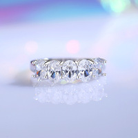 Bague de luxe en argent 925 avec zircon taille coussin, demi-éternité sertie à griffes, bagues raffinées