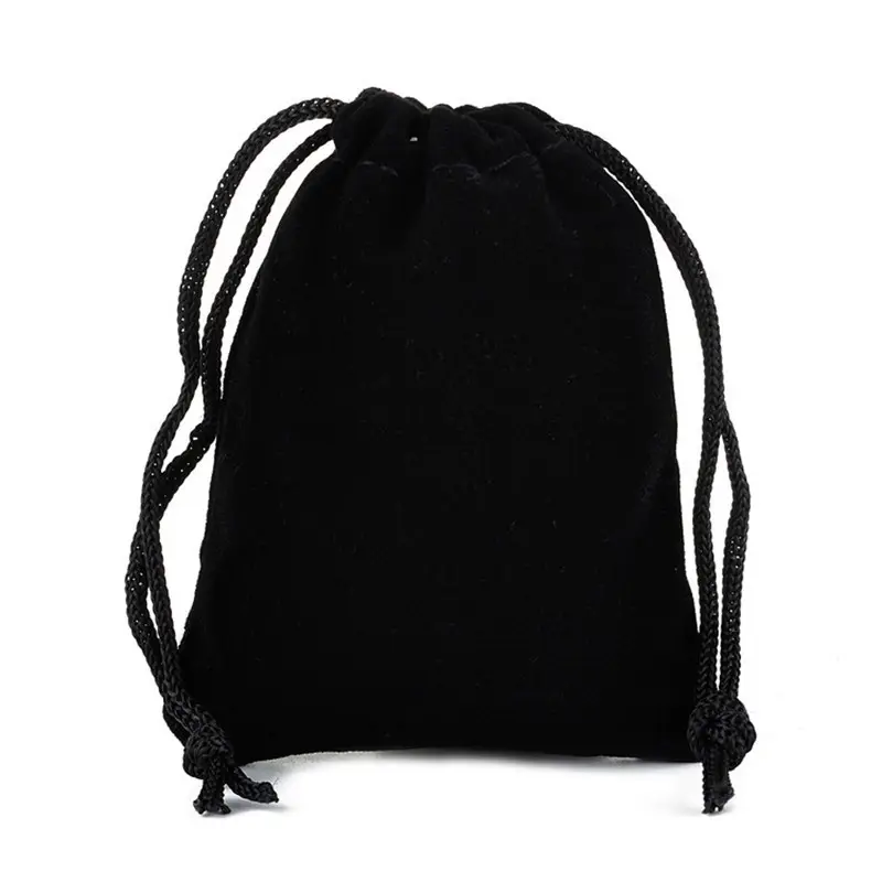 Emballage de cadeau de mode sac à bijoux en velours noir sac récepteur pour casque sac en flanelle poche emballage personnalisé sac en flanelle