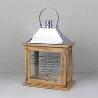 Cadeau funéraire réfléchi de sympathie suspendu lanterne commémorative en bois pour bougie LED sans flamme