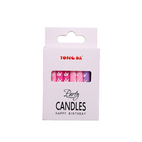 Bougies d'anniversaire Tongda personnalisées, colorées, écologiques, en forme de bâton, ornées, éblouissantes, mignonnes, bleues et roses, lot de 16 pour fêtes