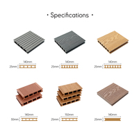 Revêtement de terrasse en composite WPC imperméable, brossé, rainuré, bois-plastique, antidérapant, pour piscine et jardin