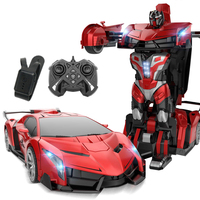 Coche Robot de Juguete Transformable a Escala 1:10 con Control Remoto de 2.4G