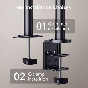 Dual Monitor <b>Desk</b> Mount, Heavy Duty Fully Adjustable Steel Stand, Holds 2 <b>Computer</b> Screens up to 30 Inches and Max 22lbs Each - Product Image 6