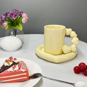 Taza de Cerámica Nórdica Creativa SYL de 350 ml, Taza de Café de Alta Calidad con Platillo, Regalo <span class=keywords><strong>para</strong></span> <span class=keywords><strong>Parejas</strong></span> - Product Image 6