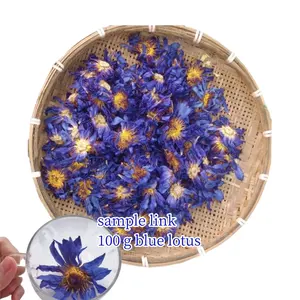 100 g per satu tas Tautan sampel dalam jumlah besar Nymphaea tetragona grosir Nymphaea L. Teh mekar air lily bunga teratai biru kering
