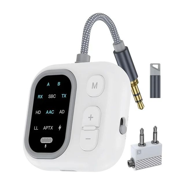 Audio Transceiver with Qualcomm Chip Support AptX & AptX-LL,Compatible with Airplane,TV,Car,Headphones and Speakers