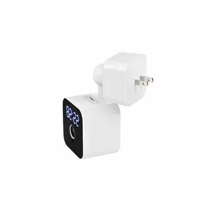 V380 3MP Audio Dua Arah Ir Mini Cctv Kamera Keamanan Bayi Plug Langsung Audio Nirkabel Smart PLUG Jam Kamera dengan Jam