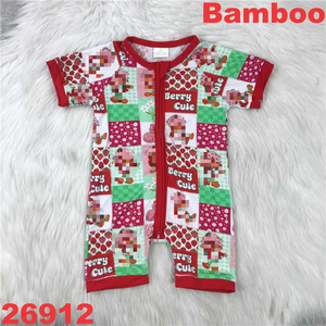 RTS Geen minimale bestelhoeveelheid Diverse bedrukte bamboe <span class=keywords><strong>baby</strong></span> slaapkleertjes <span class=keywords><strong>Baby</strong></span> zomer shortie <span class=keywords><strong>Baby</strong></span> bamboe korte romper met rits Kan op maat gemaakt worden - Product Image 2