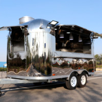Camión de Comida Móvil para Venta Ambulante, Totalmente Equipado, Remolque Comercial de Comida Rápida para Café, Hot Dogs y Pizza