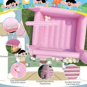 <span class=keywords><strong>Castello</strong></span> Gonfiabile Commerciale in PVC Rosa <span class=keywords><strong>Nero</strong></span> Bianco per Feste all'Aperto, Adulti e Bambini - Product Image 6