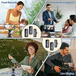 Microphone cravate sans fil magnétique pour Vlogging, autonomie de 70H, suppression du bruit IA, pour appareil photo reflex numérique, téléphone et studio - Product Image 6