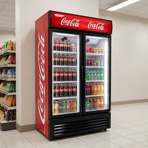 Refrigerador <span class=keywords><strong>de</strong></span> Doble Puerta <span class=keywords><strong>de</strong></span> Vidrio con Enfriamiento por Aire <span class=keywords><strong>de</strong></span> Una Sola Temperatura, Exhibidor <span class=keywords><strong>de</strong></span> Bebidas <span class=keywords><strong>Coca</strong></span>-<span class=keywords><strong>Cola</strong></span>, Nevera para Refrescos - Product Image 1