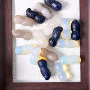 Ornement en cristal de cacahuète sculpté à la main, poli, porte-bonheur, pour la décoration Feng Shui à la maison et la vente en gros - Product Image 3