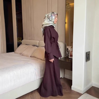 Collection Printemps 2026 : Ensemble Robe Longue Unie à Manches Longues pour Femme avec Traitement Infroissable – Élégant et Confortable