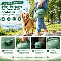 Bol d'alimentation portable 2 en 1 pour animaux de compagnie avec logo personnalisé, inclinable, en acier inoxydable 304, pour chien et chat, nourriture et eau, voyage en plein air, camping, accessoires pour animaux de compagnie