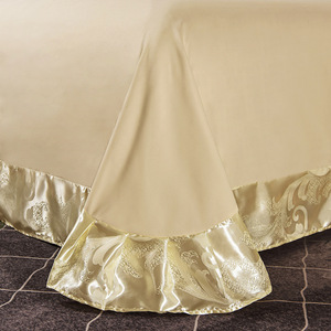 Thương hiệu comprar En dòng sang trọng 4 cái thiết lập Polyester fibre Comforter Duvet cover thiết lập thêu Quilt rửa lụa bộ đồ giường thiết lập - Product Image 2