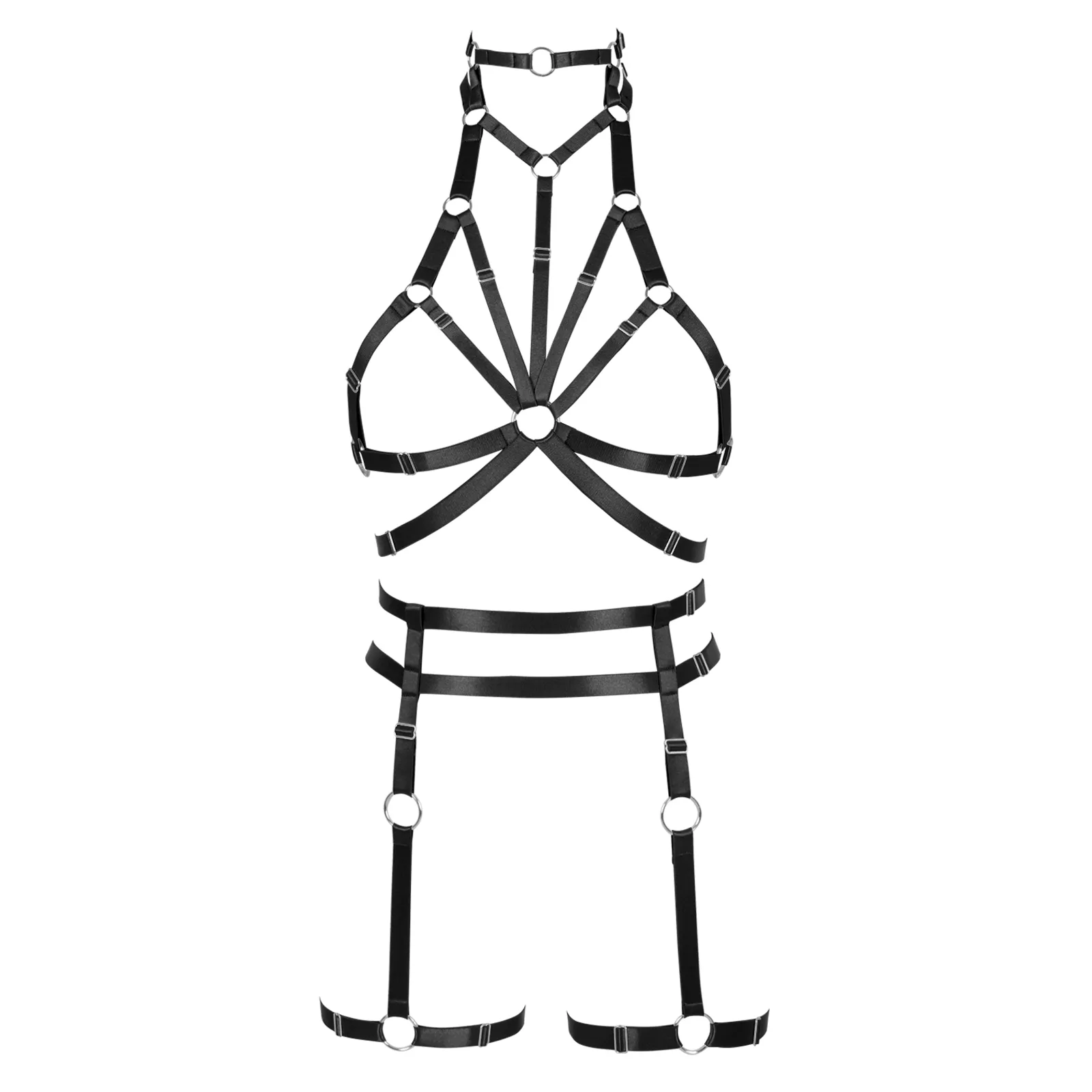 Reggiseno da donna Bondage traforato Costume da Festival femminile Sexy imbracatura con spalline Sexy Lingerie Set personalizzato