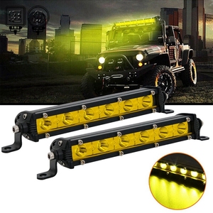 Barre lumineuse LED 7 pouces 18W, blanc citron jaune, lampe antibrouillard étanche pour camion Niva o-ff road <span class=keywords><strong>4x4</strong></span> <span class=keywords><strong>SUV</strong></span> ATV moto DC 12V 24V - Product Image 4