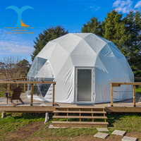 Vente en gros d'usine de luxe en acier dôme tente maison Igloo dômes géodésiques camping pour 6 M Domo Geodesico tentes à énergie solaire