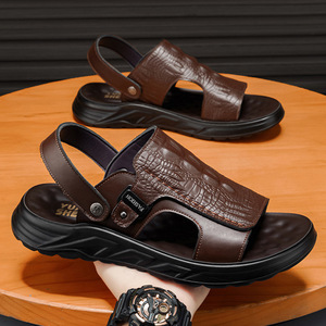 Men's Solid Sports Casual Sandals Lightweight Cushioning Waterproof Breathable Arch <b>Support</b> Outdoor Walking Beach Wear - Product Image 5