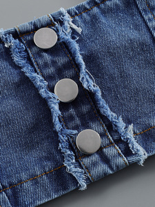 Nouvelle robe de princesse à pois à manches courtes style européen et américain pour filles 2026 avec ensemble de gilet à bretelles en jean à franges - Product Image 3