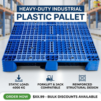 Paleta de Plástico Encajable de Doble Entrada Tipo Euro 1200x800x150mm, Paleta de Almacenamiento Industrial y Logística