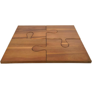 Juego de 4 tablas de cortar de madera de acacia con asas, tablas de cortar grandes personalizadas para servir alimentos y carne - Product Image 5