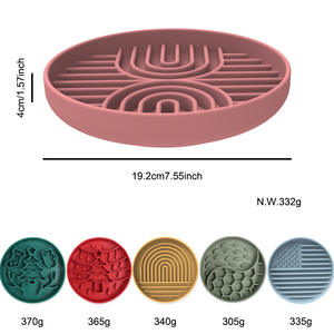 Bol anti-étouffement pour chien à alimentation lente de Noël, en silicone rond avec ventouse, tapis à lécher, motif solide, écologique, étanche IPX5 - Product Image 5