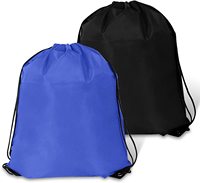Sac promotionnel personnalisé en polyester 210D avec cordon de serrage pour marathon, événement de football, 34x42cm, sacs à cordon noir pour matchs de ballon 2026