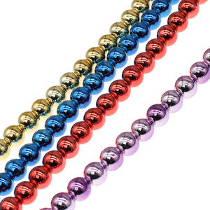 Perles d'<span class=keywords><strong>hématite</strong></span> magnétiques rondes en vrac pour le bricolage, plusieurs couleurs au choix, longueur : environ 16 pouces 1489473 - Product Image 3