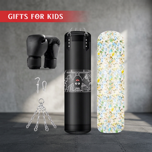 Kit de boxe pour enfants BURAQ MMA SPORTS, gants d'entraînement et sac de frappe lourd, matériau PU écologique pour débutants - Product Image 3