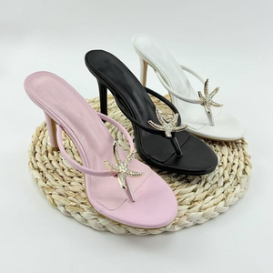 Sandales à talons hauts de créateur pour femmes, chaussures sexy et tendance avec strass étoile de mer - Product Image 4