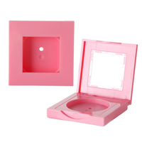 Boîte à poudre compacte carrée vide en ABS L53*W53*H11.6mm avec miroir, étui à maquillage personnalisé