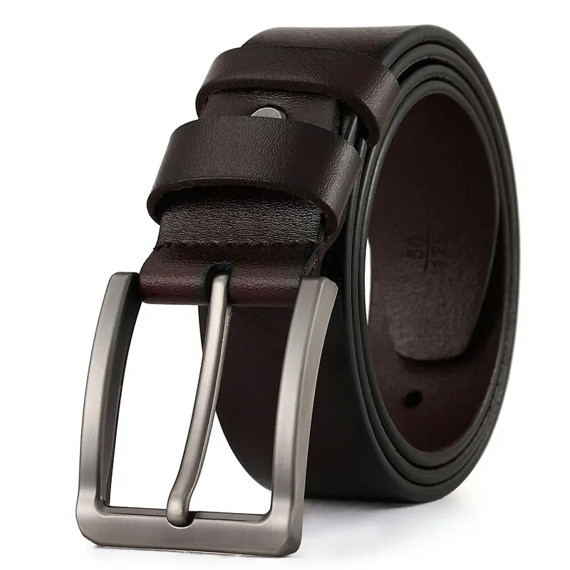 Usine en gros 100% pur cuir exécutif hommes ceinture personnalisée hommes boucle ardillon en cuir véritable ceinture approvisionnement décontracté ceinture en peau de vache