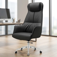 Chaise de bureau de direction ergonomique en cuir de luxe, dossier haut, pivotante, pour bureau moderne, salle de réunion, mobilier de direction